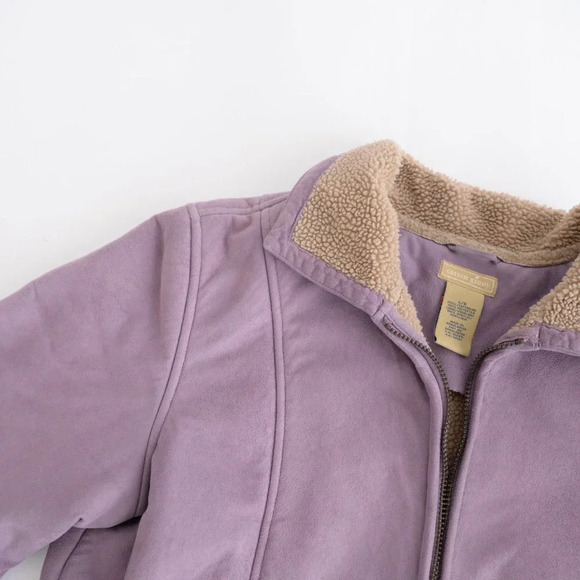 Vintage Cotton Ginny Lilac Faux  Sherpa Jacket Large - Picture 13 of 13